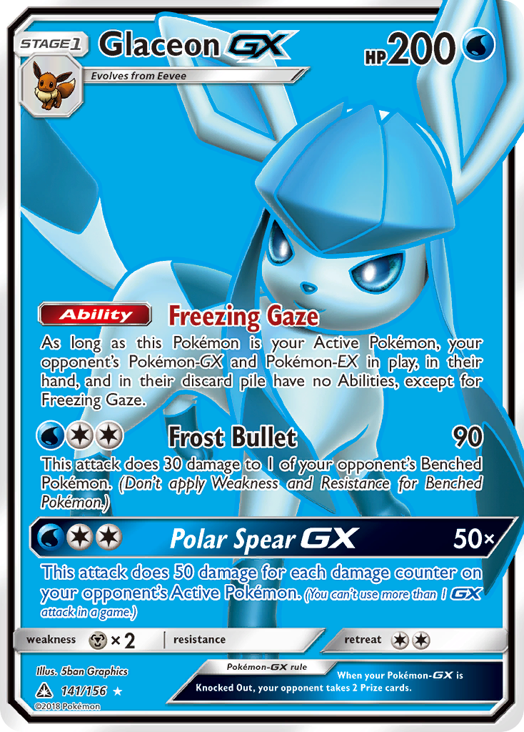 Glaceon GX (141/156) [Sun & Moon: Ultra Prism] | Gear Gaming Bentonville