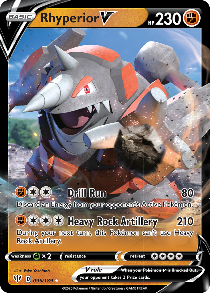 Rhyperior V (095/189) [Sword & Shield: Darkness Ablaze] | Gear Gaming Bentonville