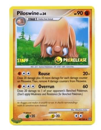 Piloswine (46/100) (Staff Prerelease Promo) [Nintendo: Black Star Promos] | Gear Gaming Bentonville