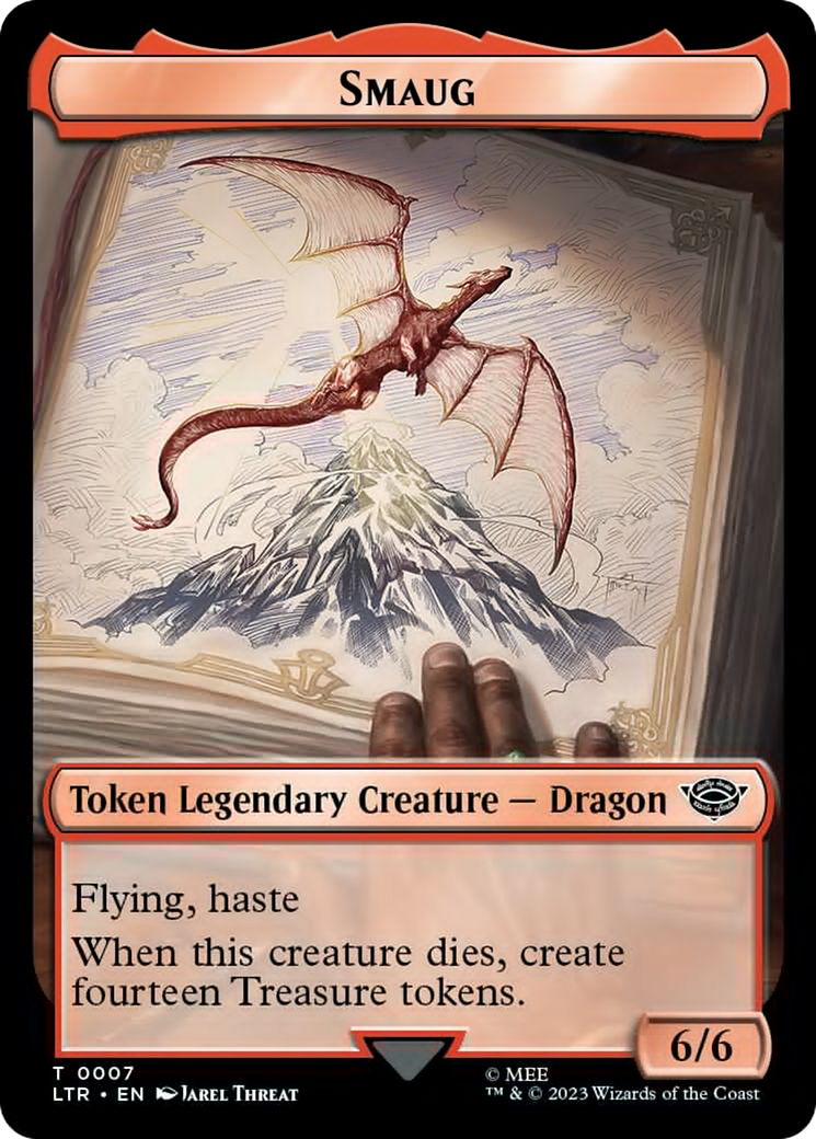 Smaug // Food (0024) Double-Sided Token (Surge Foil) [The Lord of the Rings: Tales of Middle-Earth Tokens] | Gear Gaming Bentonville