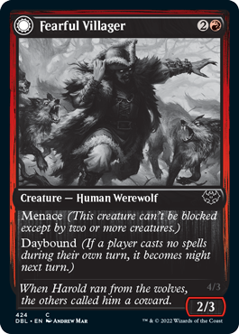 Fearful Villager // Fearsome Werewolf [Innistrad: Double Feature] | Gear Gaming Bentonville