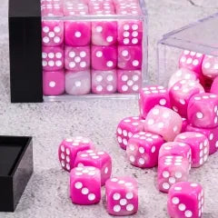 (Pink + White) 12mm D6 block of 36 dice | Gear Gaming Bentonville