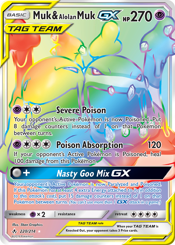 Muk & Alolan Muk GX (220/214) [Sun & Moon: Unbroken Bonds] | Gear Gaming Bentonville