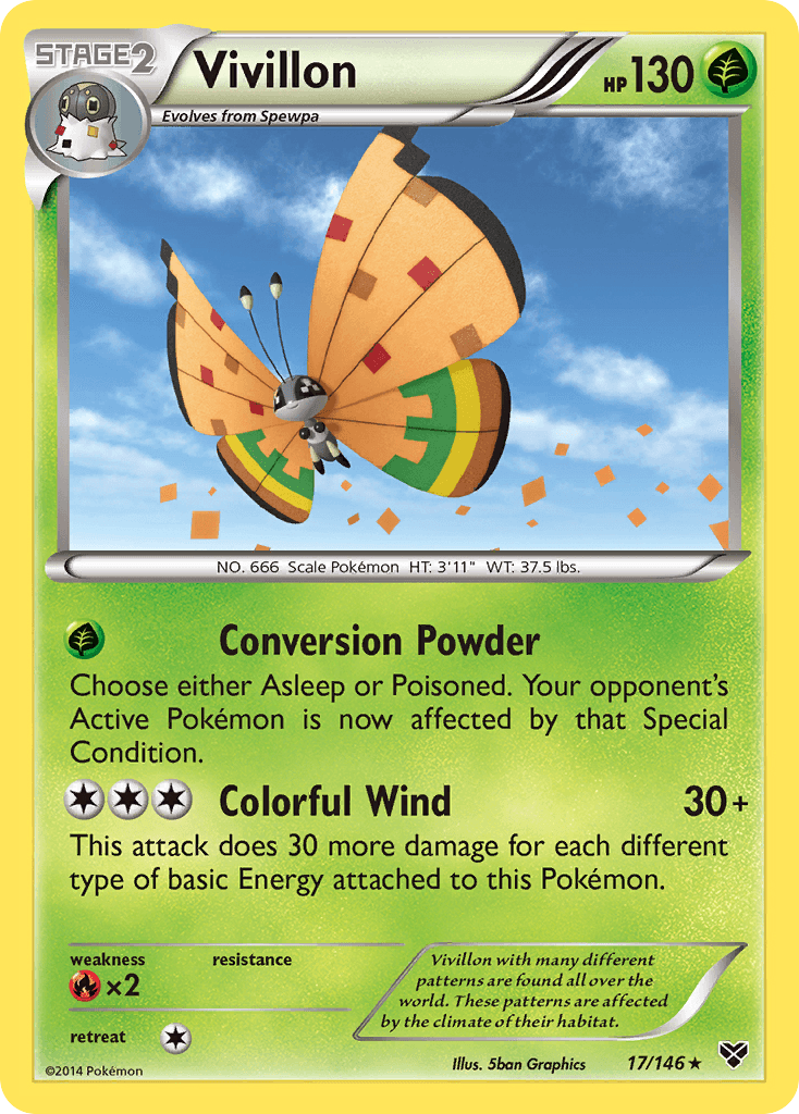 Vivillon (17/146) (High Plains Form/Orange Wings) [XY: Base Set] | Gear Gaming Bentonville