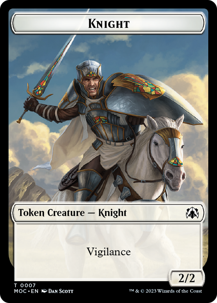 Knight (7) // Spirit (14) Double-Sided Token [March of the Machine Commander Tokens] | Gear Gaming Bentonville