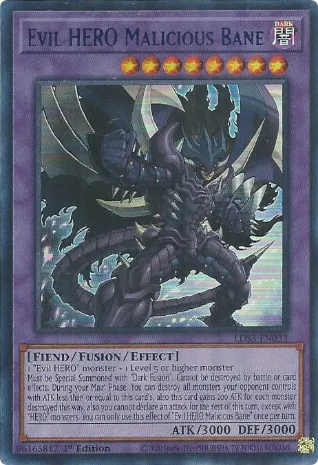 Evil HERO Malicious Bane (Blue) [LDS3-EN033] Ultra Rare | Gear Gaming Bentonville