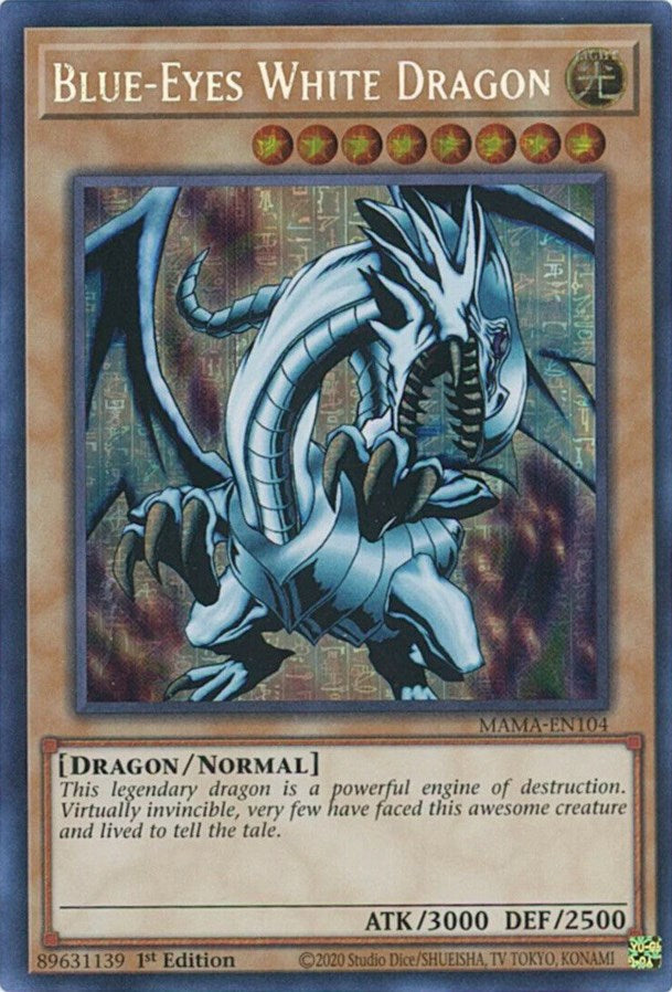 Blue-Eyes White Dragon [MAMA-EN104] Secret Pharaoh's Rare | Gear Gaming Bentonville