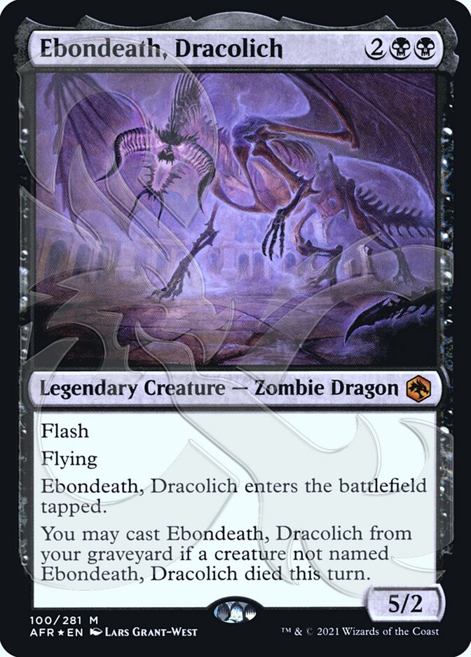 Ebondeath, Dracolich (Ampersand Promo) [Dungeons & Dragons: Adventures in the Forgotten Realms Promos] | Gear Gaming Bentonville