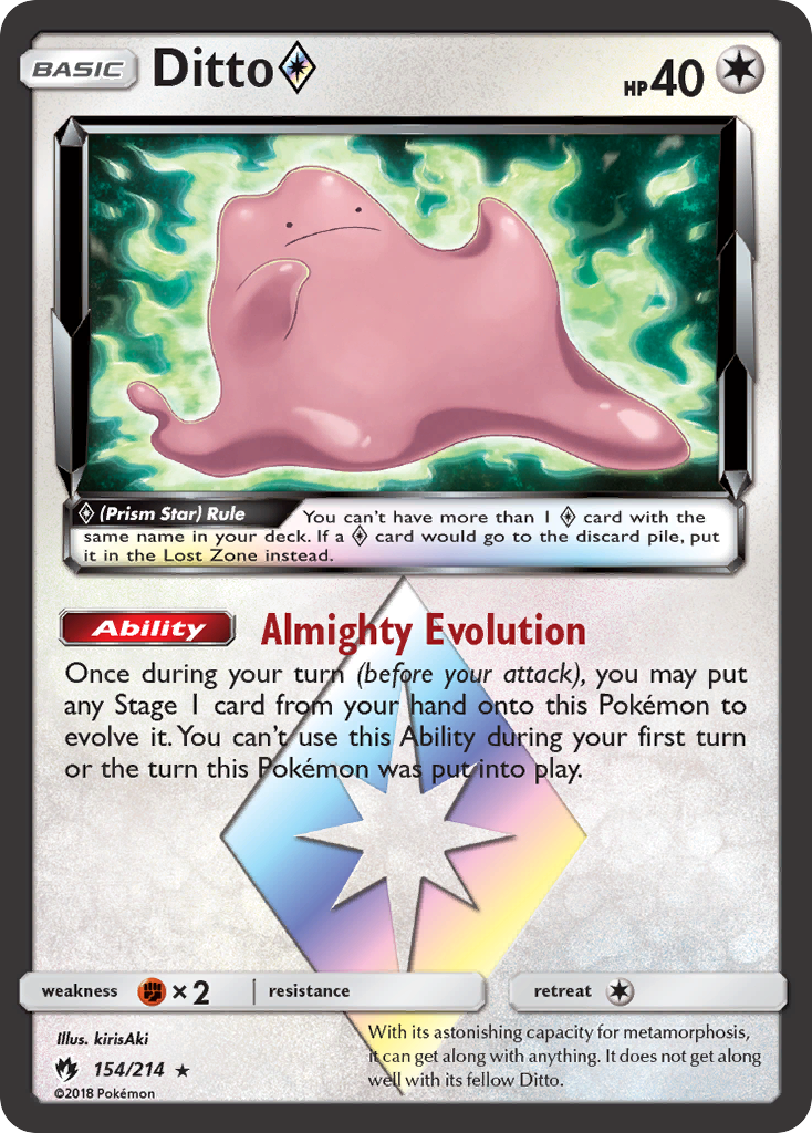 Ditto (154/214) (Prism Star) [Sun & Moon: Lost Thunder] | Gear Gaming Bentonville