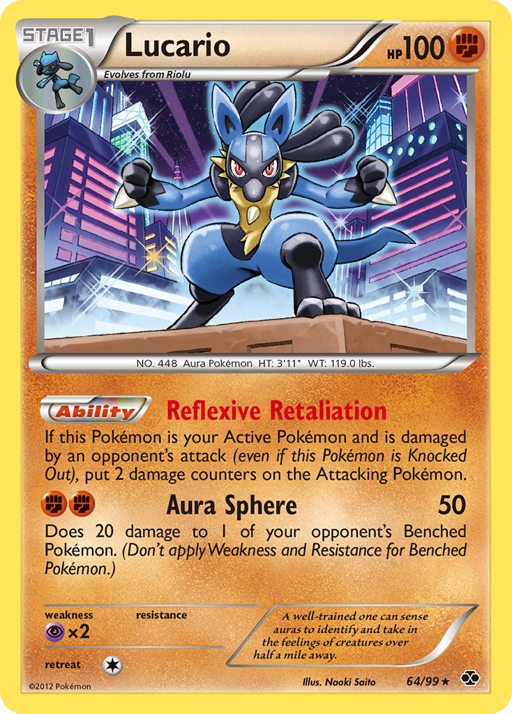 Lucario (64/99) (Cosmos Holo) (Blister Exclusive) [Black & White: Next Destinies] | Gear Gaming Bentonville