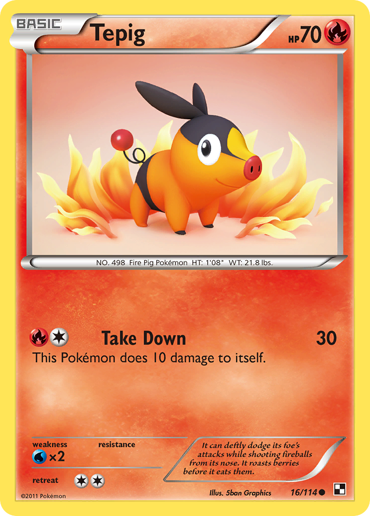 Tepig (16/114) [Black & White: Base Set] | Gear Gaming Bentonville