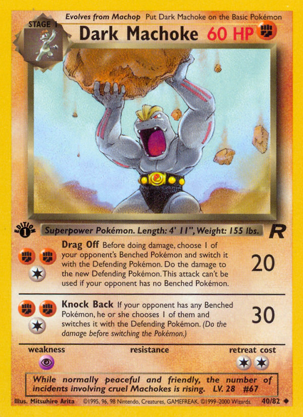 Dark Machoke (40/82) [Team Rocket 1st Edition] | Gear Gaming Bentonville