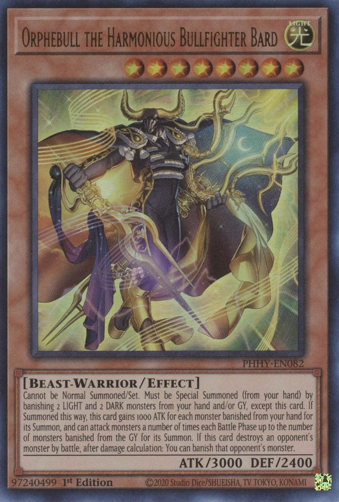 Orphebull the Harmonious Bullfighter Bard [PHHY-EN082] Ultra Rare | Gear Gaming Bentonville