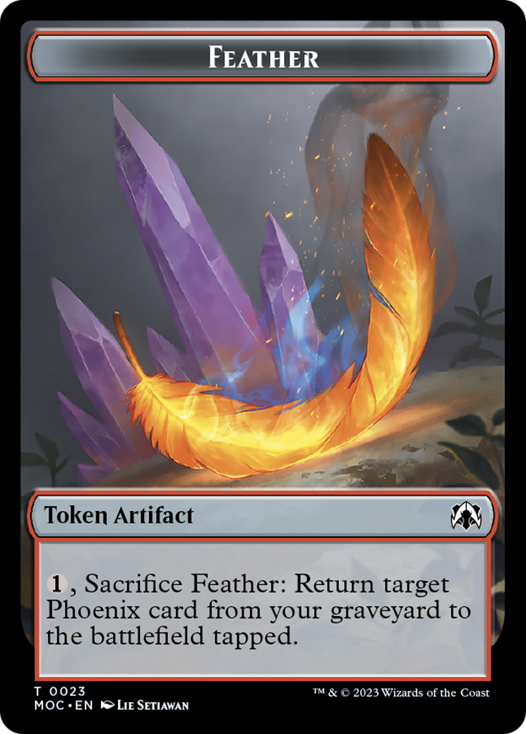 Feather // Servo Double-Sided Token [March of the Machine Commander Tokens] | Gear Gaming Bentonville