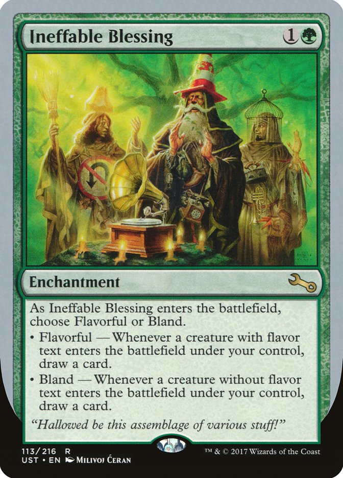 Ineffable Blessing ("choose Flavorful or Bland") [Unstable] | Gear Gaming Bentonville