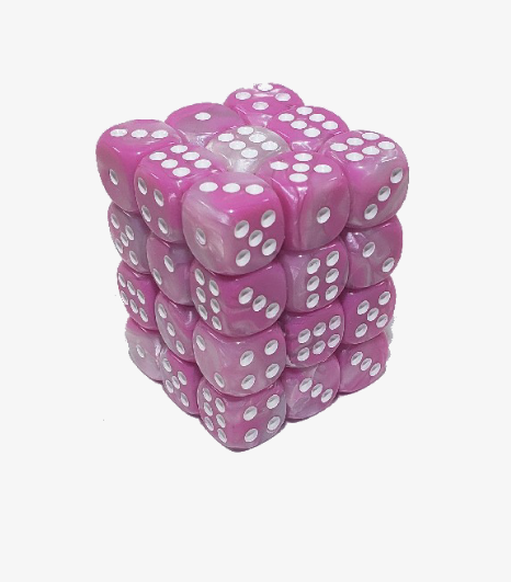 Pink+White 12mm Pip 36pcs D6 Dice Set | Gear Gaming Bentonville