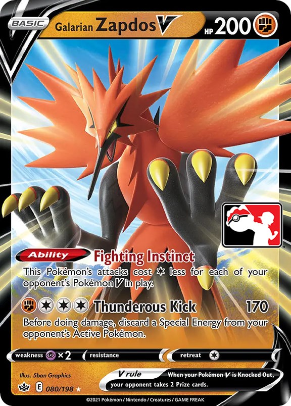 Galarian Zapdos V (080/198) [Prize Pack Series One] | Gear Gaming Bentonville