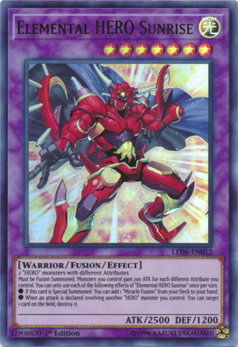 Elemental Hero Sunrise [LED6-EN012] Ultra Rare | Gear Gaming Bentonville