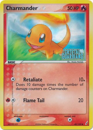 Charmander (48/100) (Stamped) [EX: Crystal Guardians] | Gear Gaming Bentonville