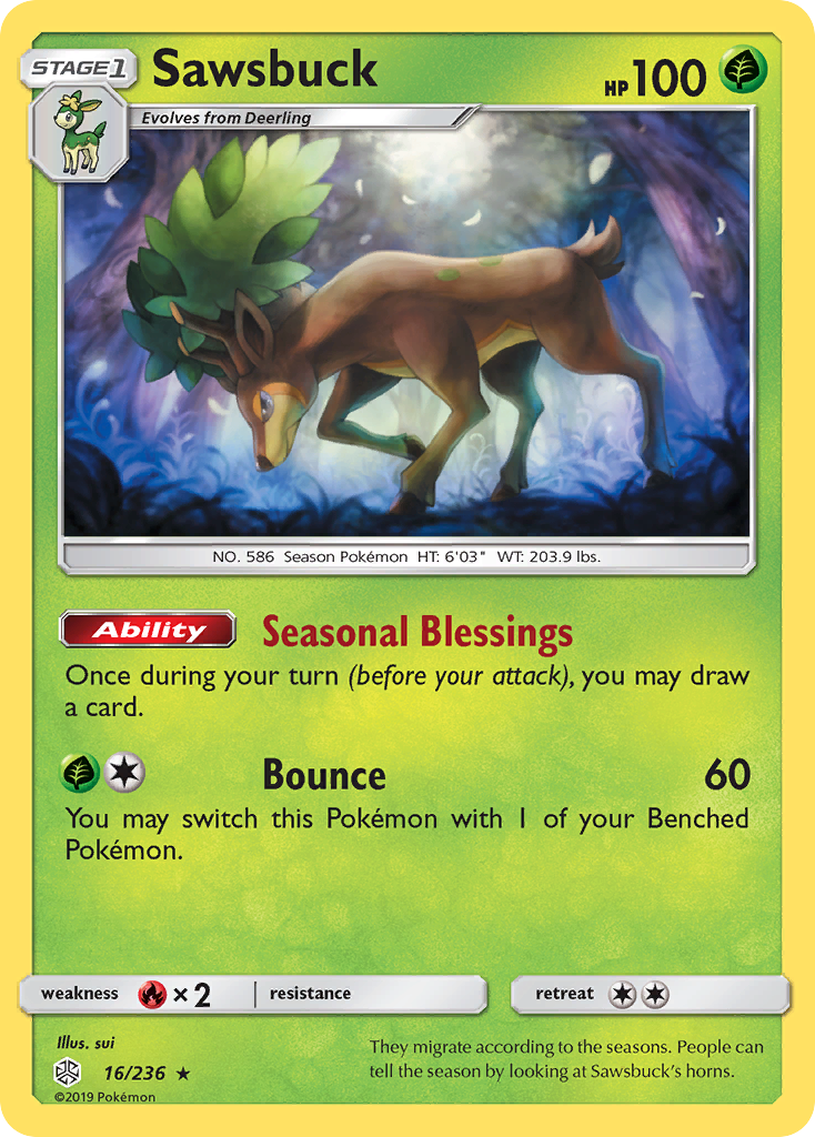 Sawsbuck (16/236) [Sun & Moon: Cosmic Eclipse] | Gear Gaming Bentonville