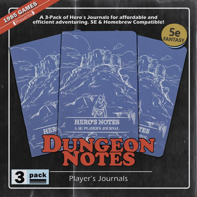 Dungeon Notes:  5E Player's Journal - Blue | Gear Gaming Bentonville