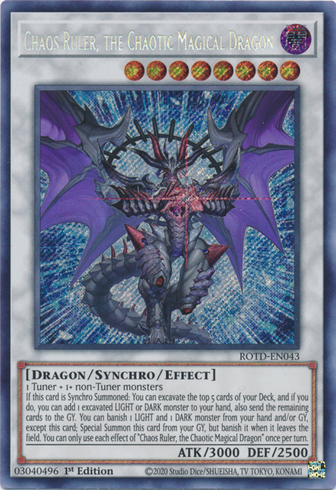 Chaos Ruler, the Chaotic Magical Dragon [ROTD-EN043] Secret Rare | Gear Gaming Bentonville