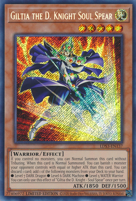 Giltia the D. Knight Soul Spear [LDS3-EN137] Secret Rare | Gear Gaming Bentonville