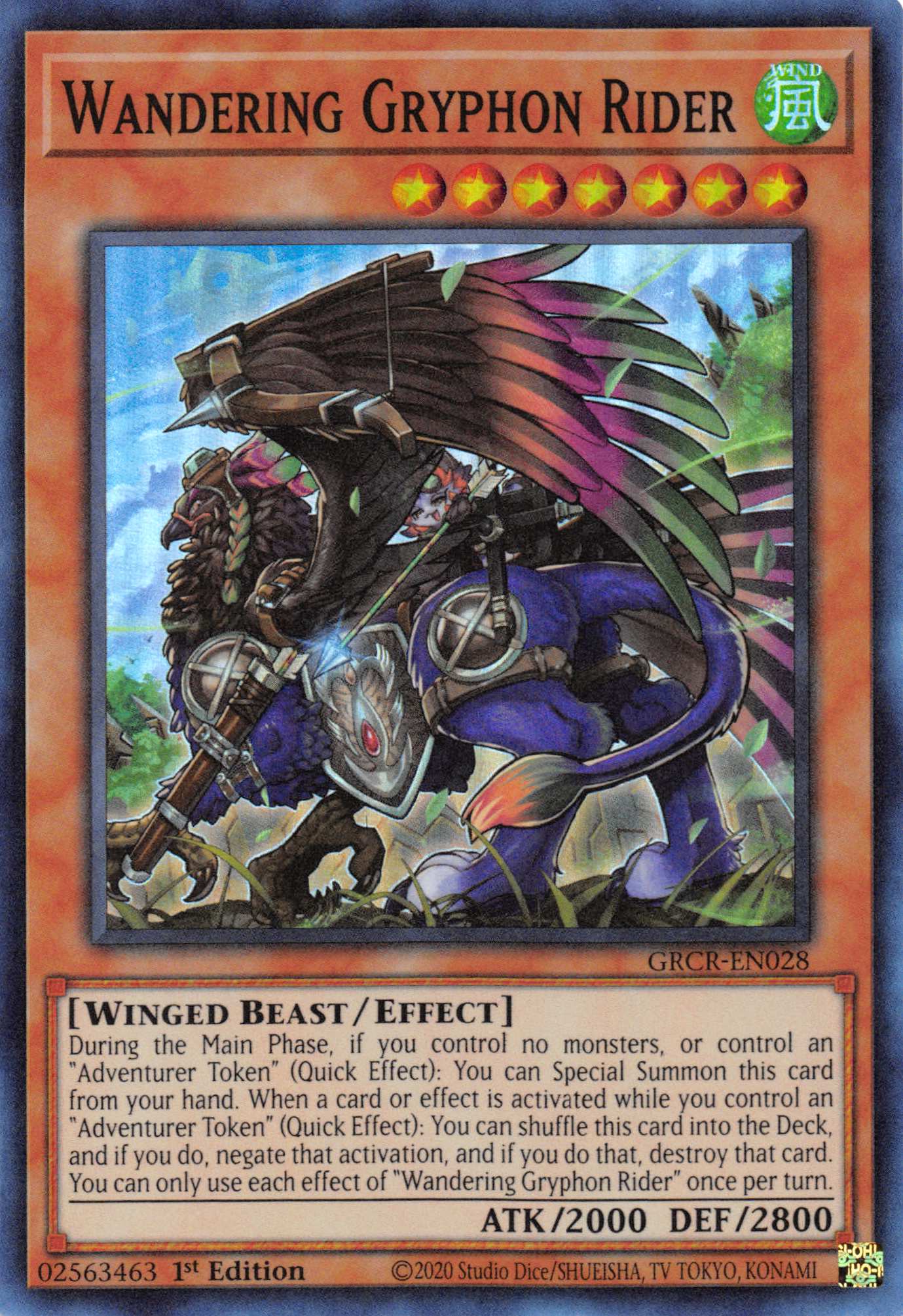 Wandering Gryphon Rider [GRCR-EN028] Super Rare | Gear Gaming Bentonville