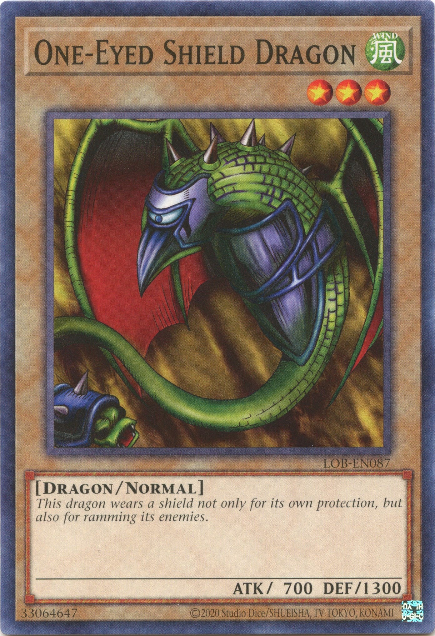 One-Eyed Shield Dragon (25th Anniversary) [LOB-EN087] Common | Gear Gaming Bentonville