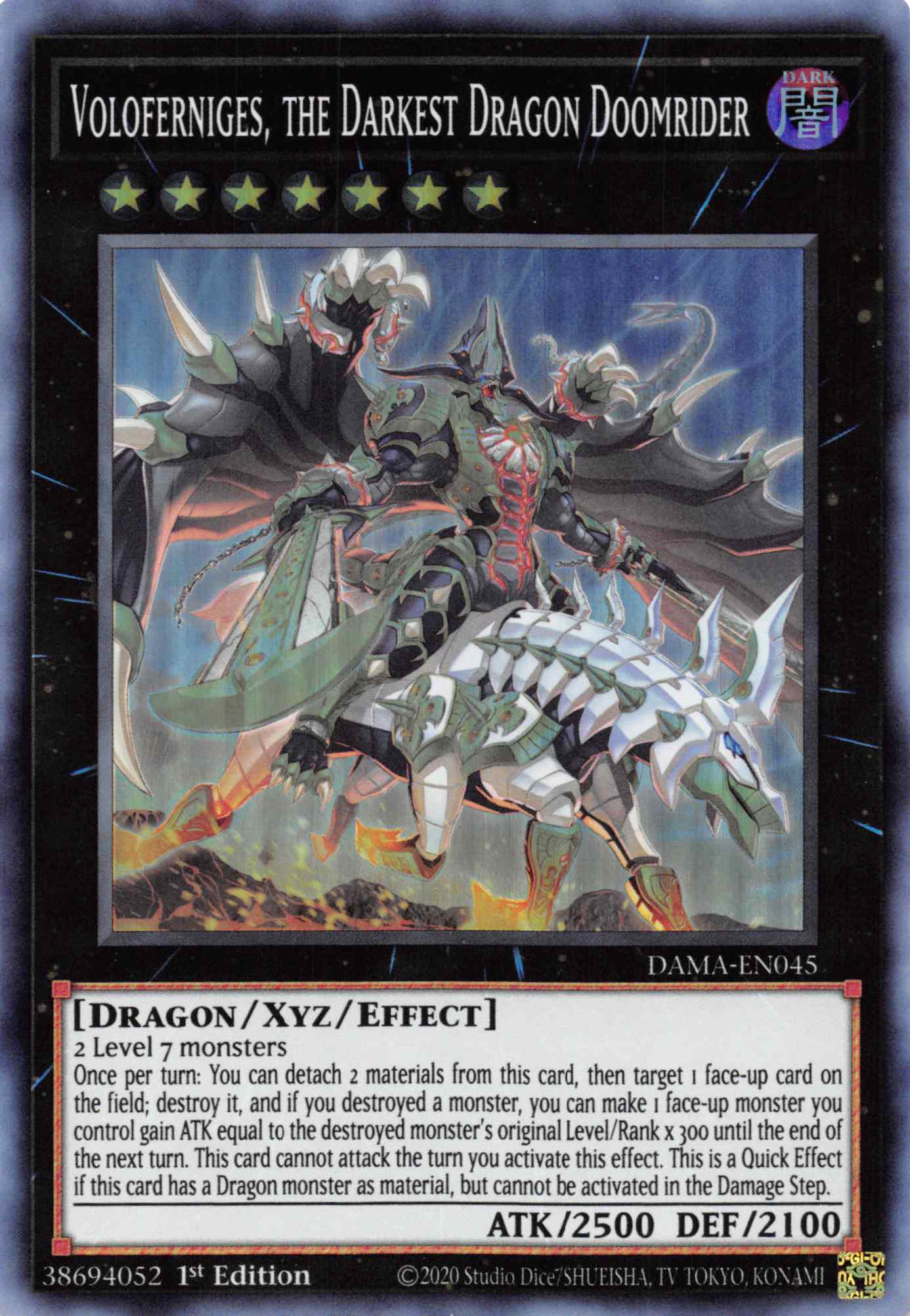 Voloferniges, the Darkest Dragon Doomrider [DAMA-EN045] Super Rare | Gear Gaming Bentonville