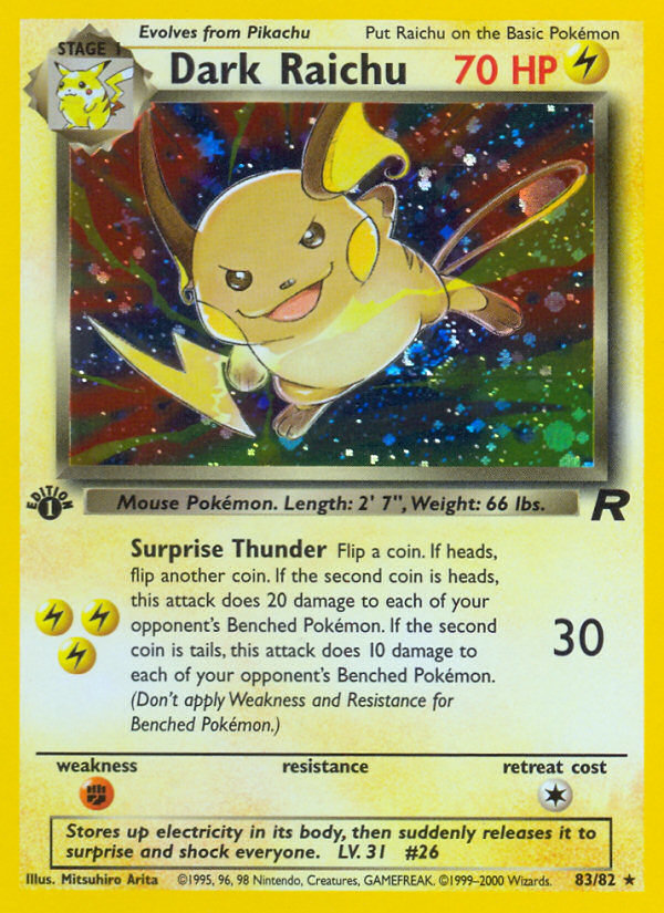 Dark Raichu (83/82) [Team Rocket 1st Edition] | Gear Gaming Bentonville