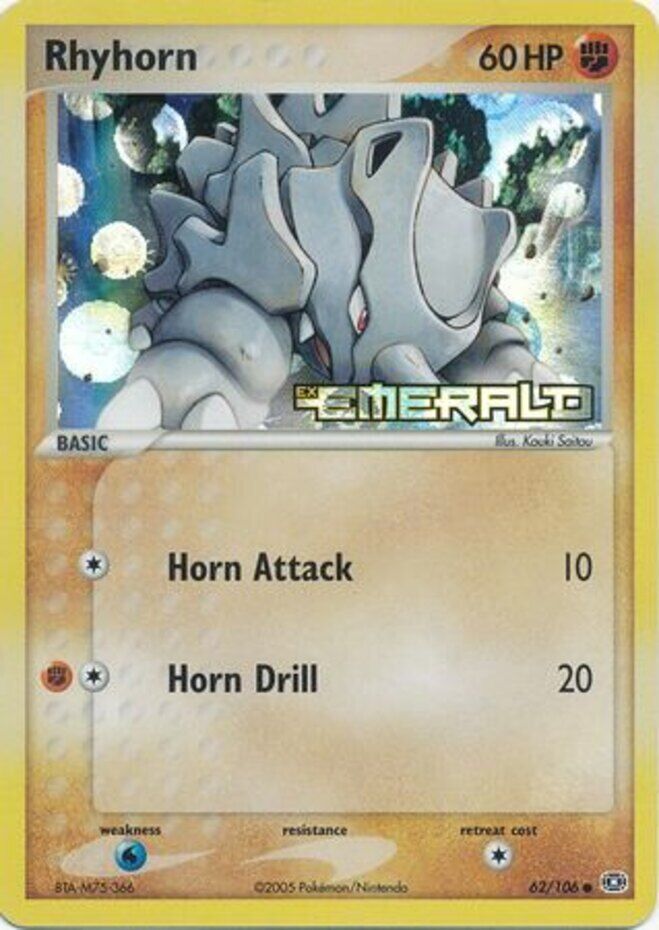 Rhyhorn (62/106) (Stamped) [EX: Emerald] | Gear Gaming Bentonville