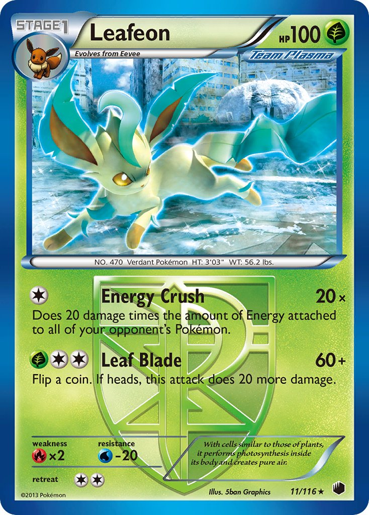 Leafeon (11/116) (Theme Deck Exclusive) [Black & White: Plasma Freeze] | Gear Gaming Bentonville