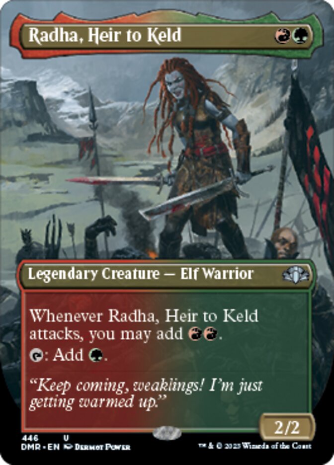 Radha, Heir to Keld (Borderless Alternate Art) [Dominaria Remastered] | Gear Gaming Bentonville