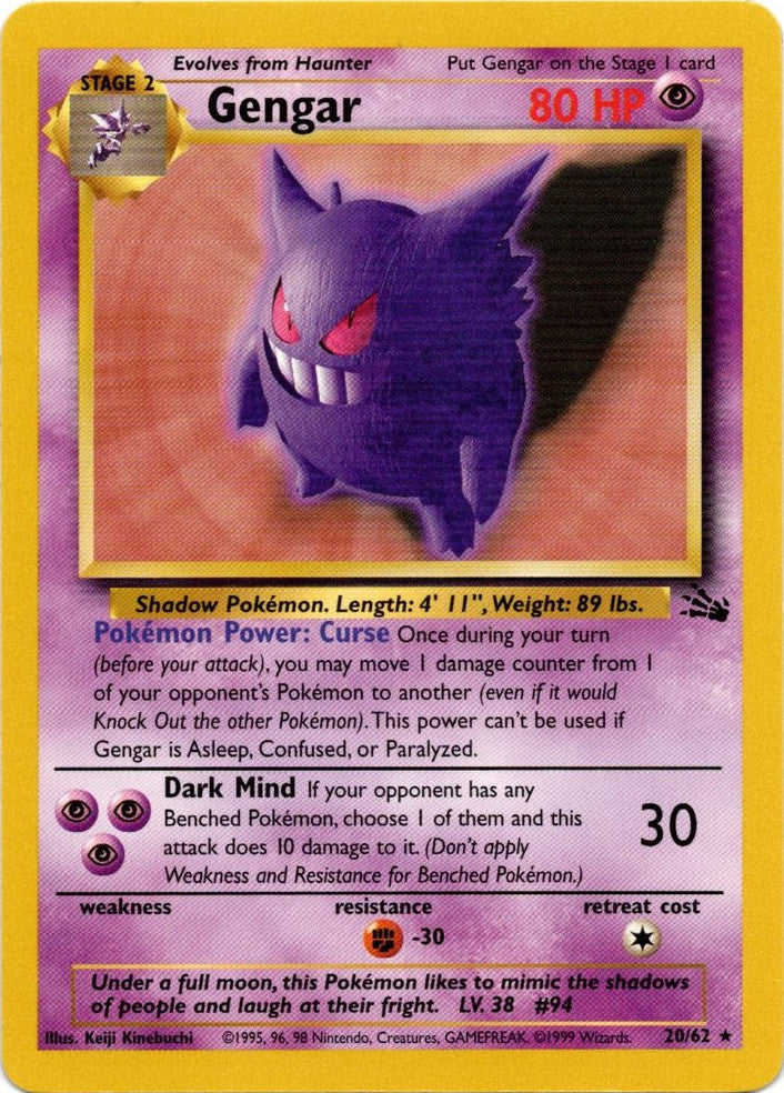 Gengar (20/62) [Fossil Unlimited] | Gear Gaming Bentonville