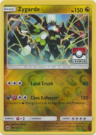 Zygarde (100/147) (League Promo) [Sun & Moon: Burning Shadows] | Gear Gaming Bentonville