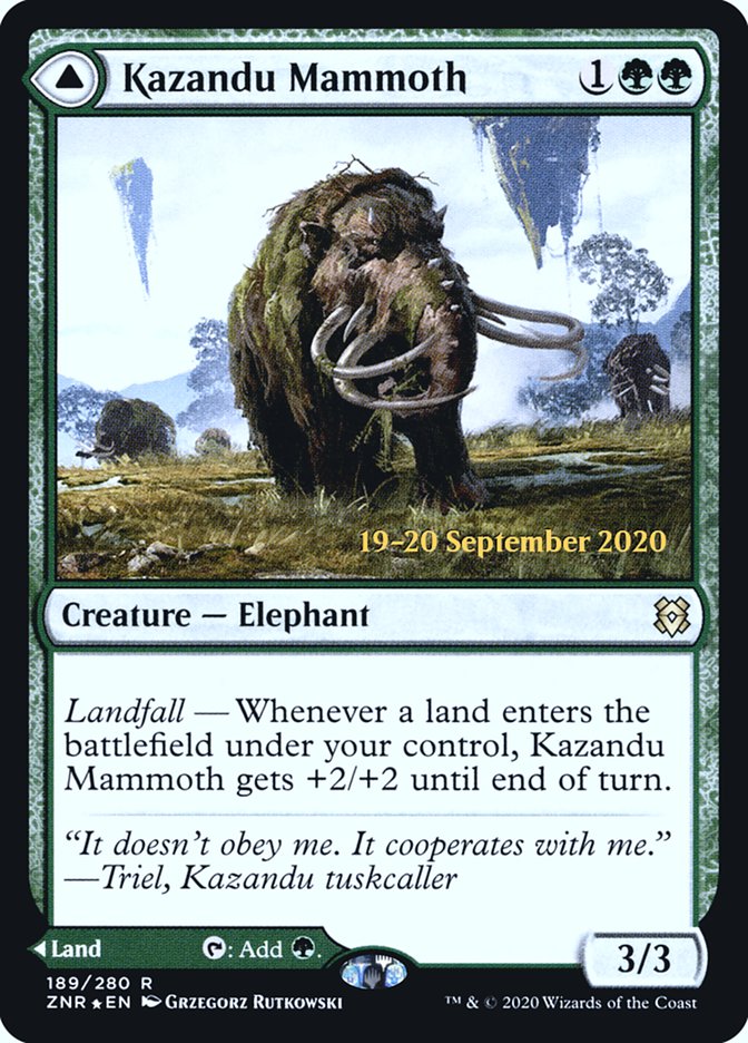 Kazandu Mammoth // Kazandu Valley  [Zendikar Rising Prerelease Promos] | Gear Gaming Bentonville