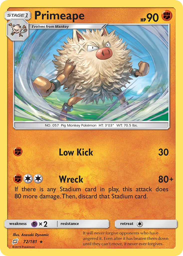 Primeape (72/181) [Sun & Moon: Team Up] | Gear Gaming Bentonville