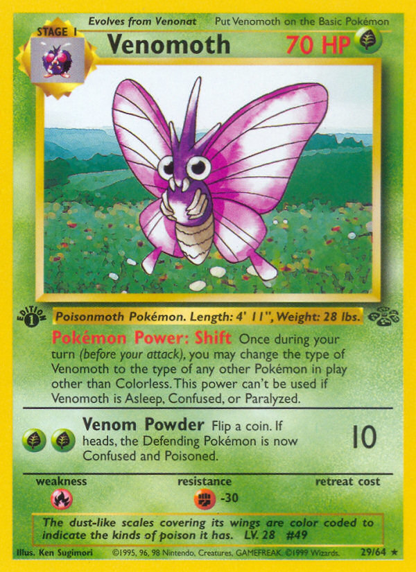 Venomoth (29/64) [Jungle 1st Edition] | Gear Gaming Bentonville