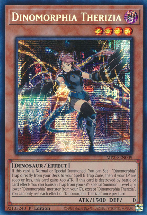 Dinomorphia Therizia [MP23-EN009] Prismatic Secret Rare | Gear Gaming Bentonville