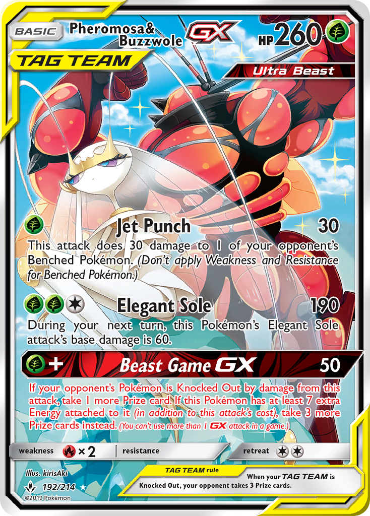 Pheromosa & Buzzwole GX (192/214) [Sun & Moon: Unbroken Bonds] | Gear Gaming Bentonville