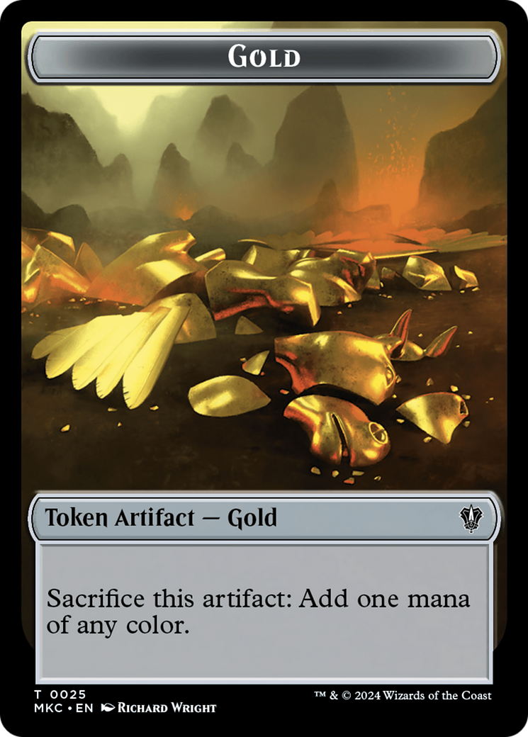 Gold // Treasure Double-Sided Token [Murders at Karlov Manor Commander Tokens] | Gear Gaming Bentonville