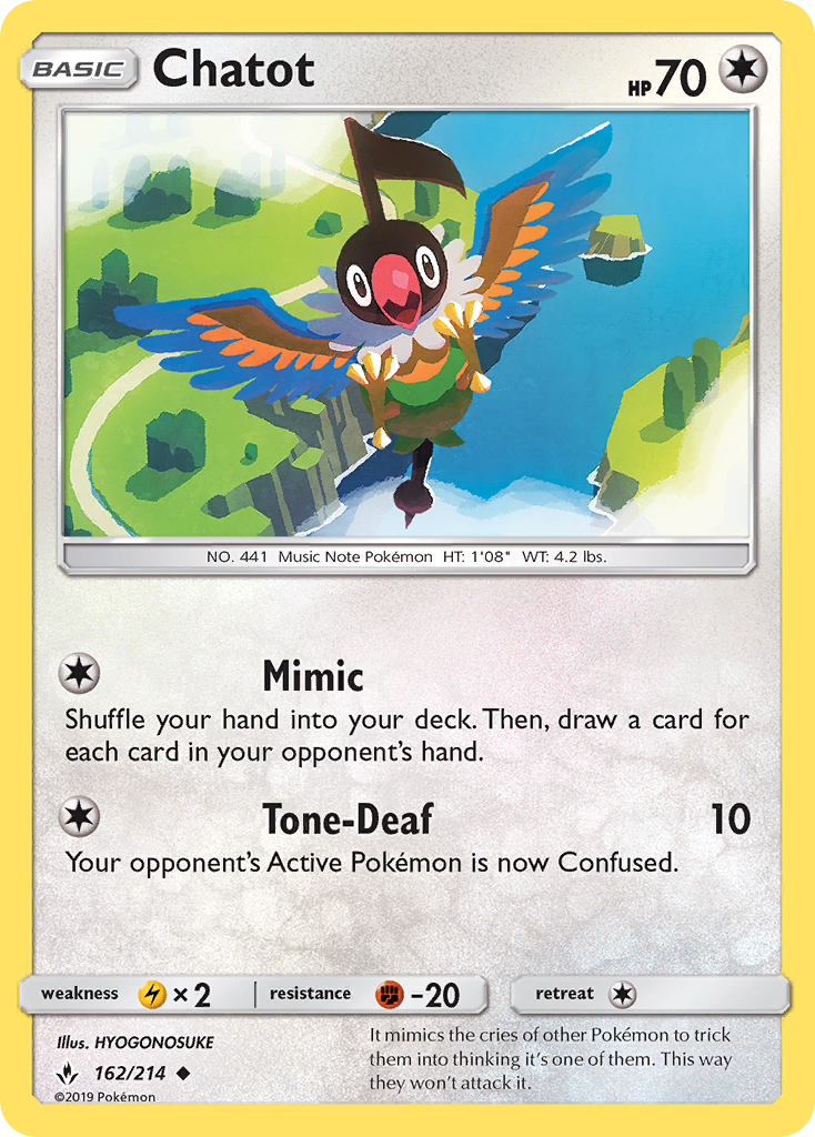 Chatot (162/214) [Sun & Moon: Unbroken Bonds] | Gear Gaming Bentonville