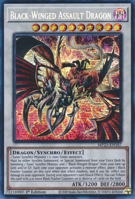 Black-Winged Assault Dragon [MP23-EN187] Prismatic Secret Rare | Gear Gaming Bentonville