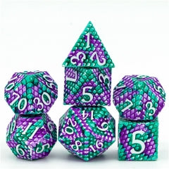 Udixi Dragon Scale Metal Dice - Purple/Green | Gear Gaming Bentonville