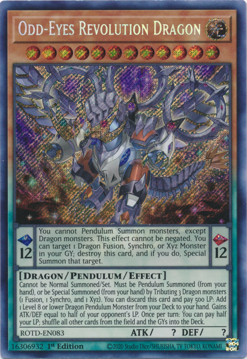 Odd-Eyes Revolution Dragon [ROTD-EN083] Secret Rare | Gear Gaming Bentonville