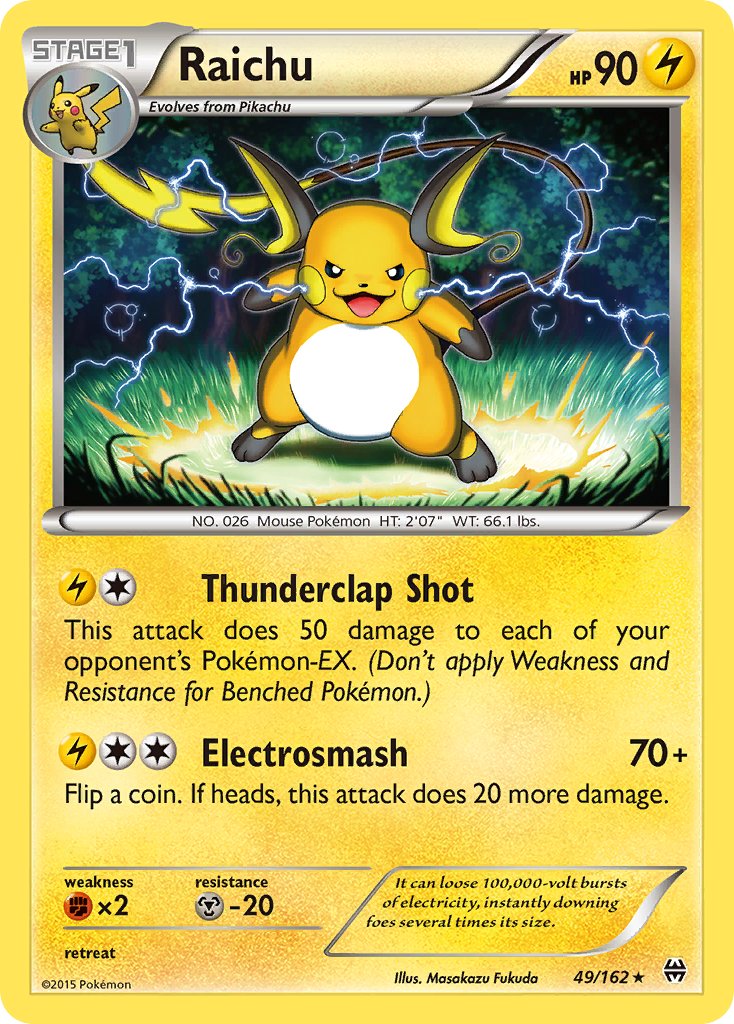 Raichu (49/162) (Theme Deck Exclusive) [XY: BREAKthrough] | Gear Gaming Bentonville