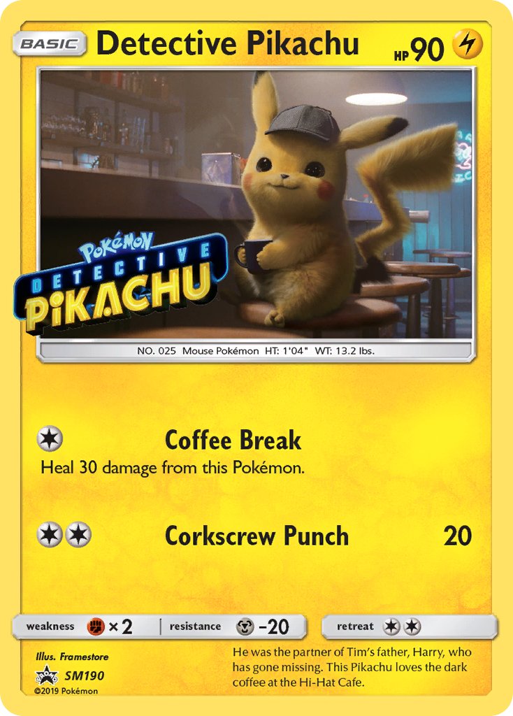 Detective Pikachu (SM190) (Stamped) [Sun & Moon: Black Star Promos] | Gear Gaming Bentonville