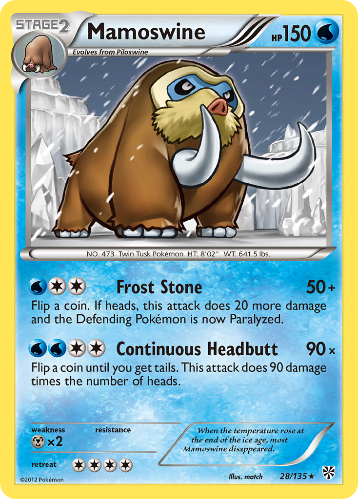 Mamoswine (28/135) [Black & White: Plasma Storm] | Gear Gaming Bentonville