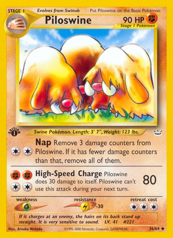 Piloswine (36/64) [Neo Revelation 1st Edition] | Gear Gaming Bentonville